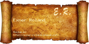 Exner Roland névjegykártya